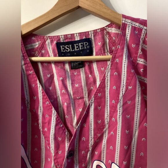 Vintage E Sleep Boxer Baseball Jersey Size 3X Retro Team Shirt - Picture 8 of 11